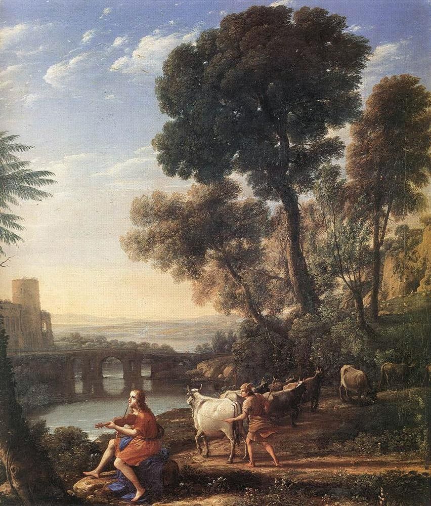 Claude Lorrain Landscape with Apollo Guarding the Herds of Admetus